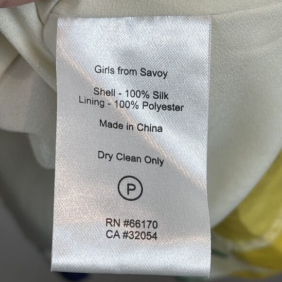 Girls From Savoy Anthropologie Women Silk Dress Size 6 Multicolor Primary Blooms - Picture 9 of 11